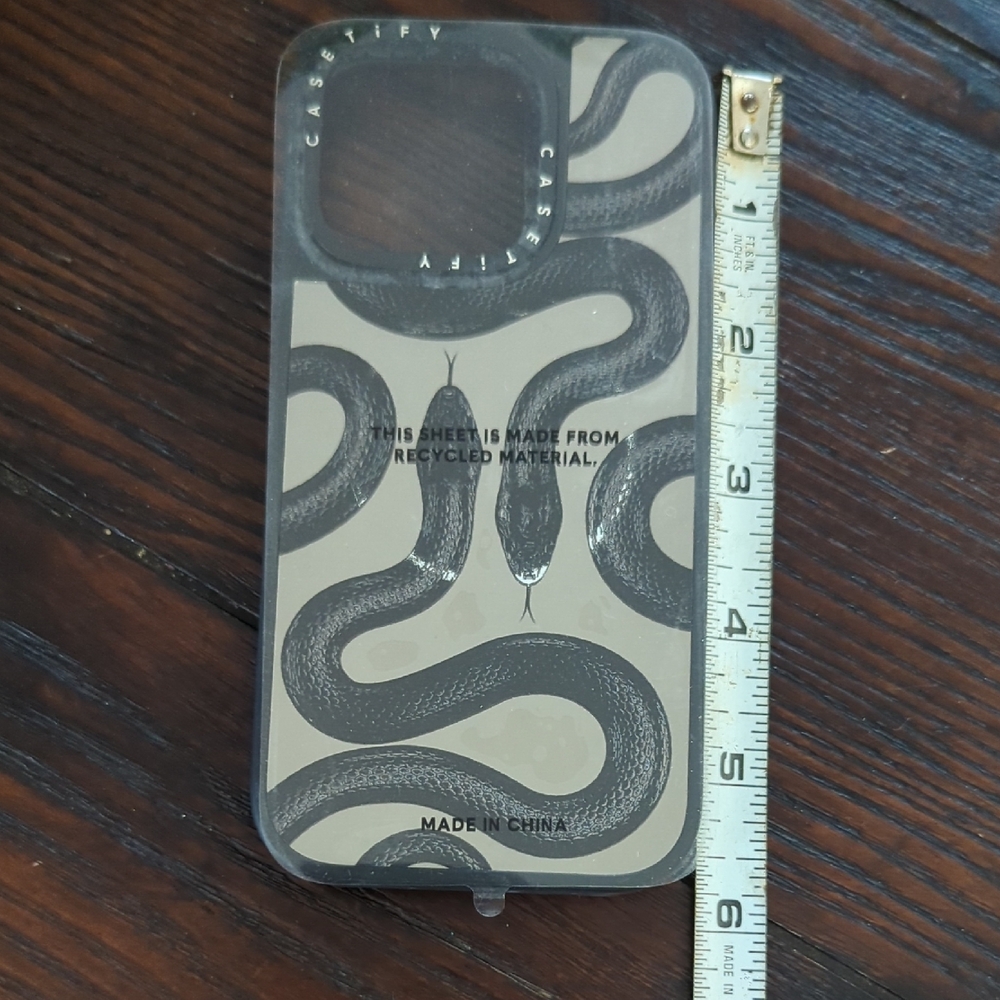 Casetify Black Slim iPhone Case with Abstract Design Snake